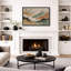 «Neutral Earth Tone Abstract Landscape Bamboo Artwork», photos de salon, impression sur toile encadrée-126545773-126545768