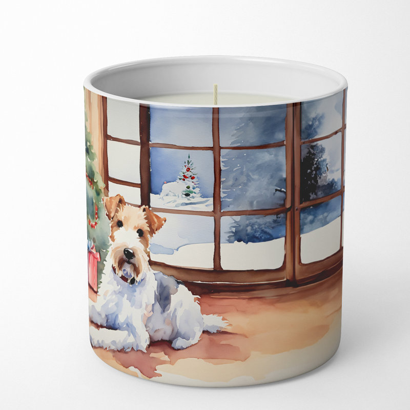 Bougie de Noël parfumée avec support en céramique