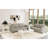 Transitional 3Pcs Square Marble Table Set With Two End Tables, 52-Inch Modern Coffee Table Set For Living Room
