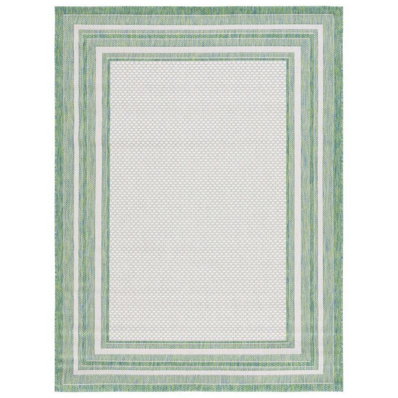Tapis tissé à la machine Chapa, Ivory/Green, Rectangle 10 pi x 14 pi
