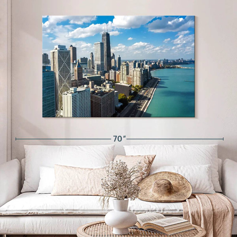Ravi, Chicago, front de mer, horizon, H 34 po x l 51 po