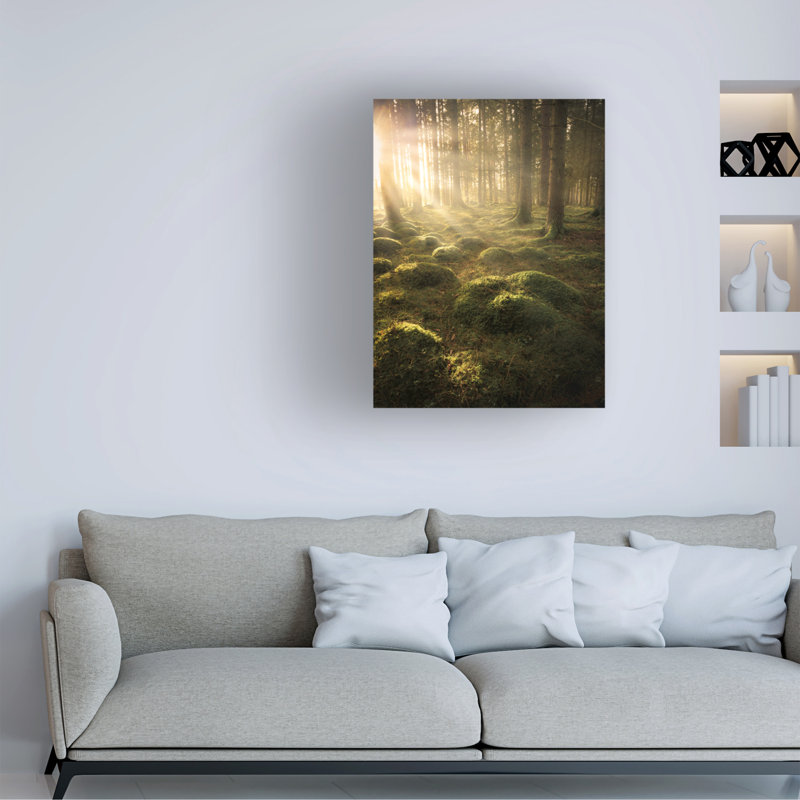«Dans les bois sur toile» par Christian Lindsten, reproduction, H 32 po x l 24 po x P 2 po