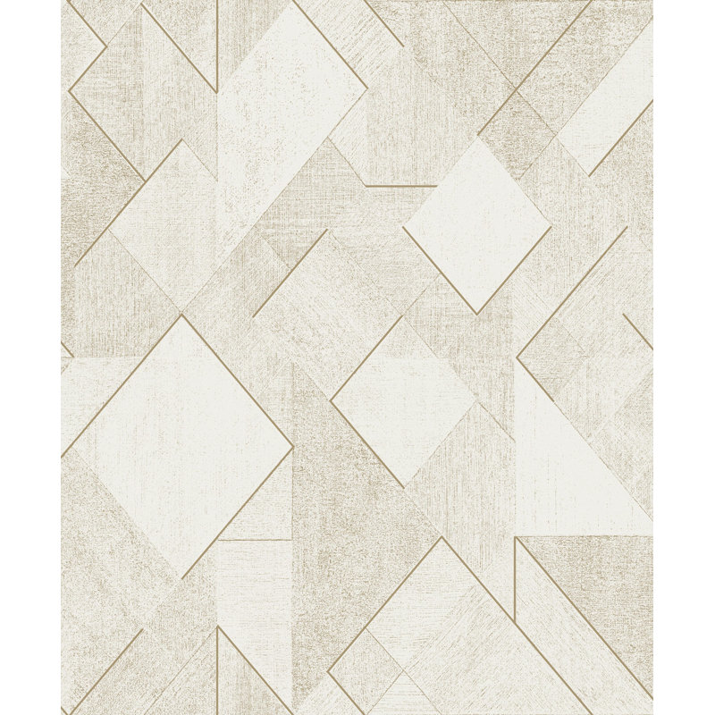 Rouleau de papier peint géométrique Antoinne, Blanc