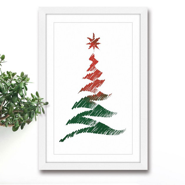 «Watercolor Tree» par Diana Alcala - reproduction de cadre photo sur papier, H 30 po x l 20 po x P 1,5 po