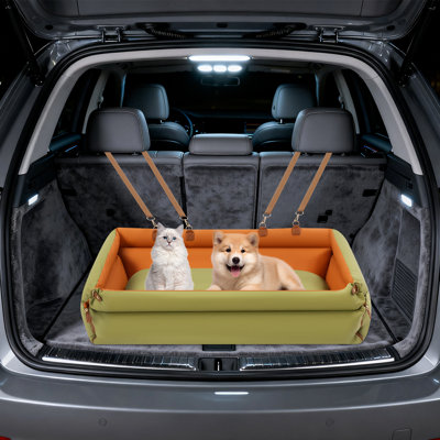 Foldable Pet Car Seat With Safety Straps For Small Medium Pets