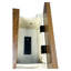 Table de chevet avec porte de grange et fonction de chargement, style, brun et blanc, porte de station de chevet, table de bout, design élégant