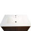 Meuble-lavabo peu encombrant en noyer avec évier en céramique, style moderne