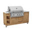 Fresco Ceramic Top Bbq Cabinet W/ Opening For 36" Bbq On Wheels - Taupe 
