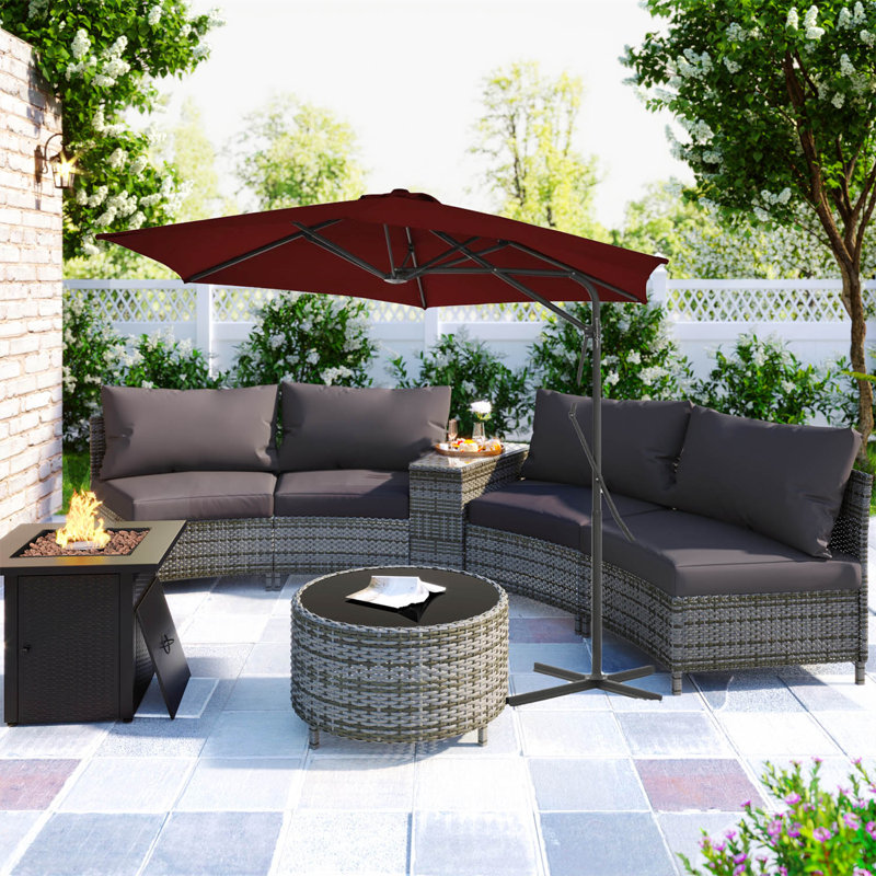 Kairo 300cm Cantilever Parasol, Red
