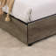Structure de lit double pleine grandeur - Tête de lit avec charge, construction, métal gris antique et bois-606467598