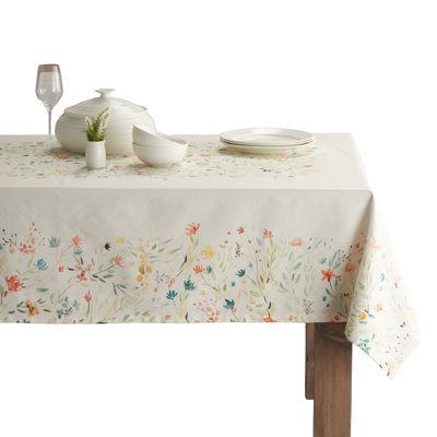 Maison d' Hermine Table Cloth Rectangle Table 100% Cotton 70 x 108 Inches Tablecloth Reusable Decorative for Dining Room Farmhouse Home Valentines Day Decorations Spring Summer - Colmar