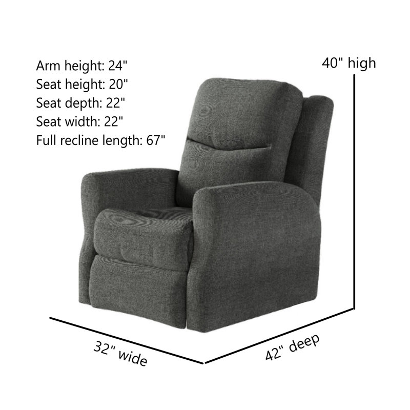 Fauteuil inclinable Fame, Gris froid, À bascule électrique