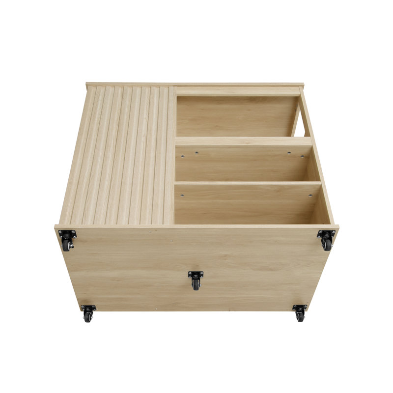 Bar Cart Storage Kitchen Island with Drawer Wine Rack,Lockable Casters, Manufactured Wood