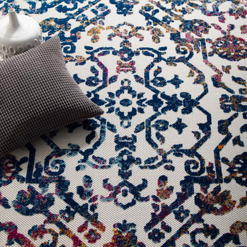 Modway Reflect Primrose Vintage Ornate Floral Indoor and Outdoor Area Rug, Rectangle 8' x 10'