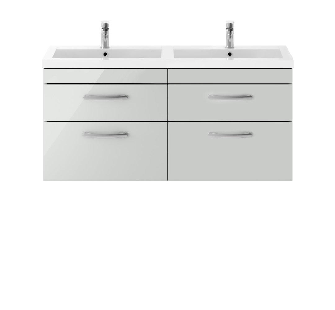 Athena 1205mm Double Bathroom Vanity with Integrated Polymarble Basin