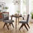 Tufted Linen Upholstered Dining Chair Armless Parsons Side Chair With Solid Wood Legs-2113273006