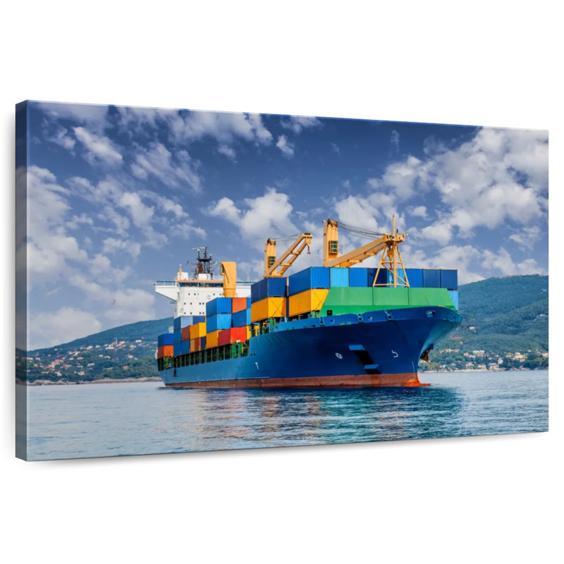 Mehar Merchant Container Ship, 8" H x 12" W