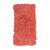 Mosinee Sheepskin Area Rug in Coral