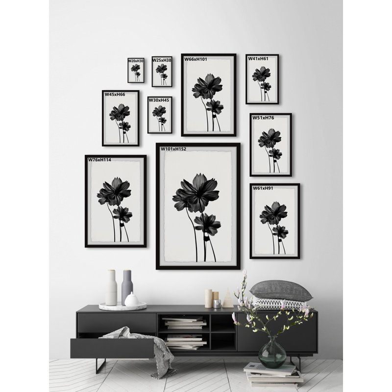Reflective Petals - Single Picture Frame Painting, 91cm H x 61cm W x 3.81cm D