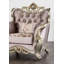 Fauteuil de style traditionnel 1pc avec garniture cloutée et dossier capitonné avec dossier arrondi et coussin décoratif au fini mauve et champagne inclus-1667780487