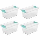 Sterilite Plastic Medium Clip Storage Box Container with Latching Lid