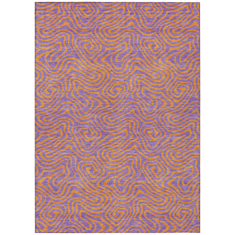 Zena Purple Washable Indoor-Outdoor Rug - , 9' x 12'