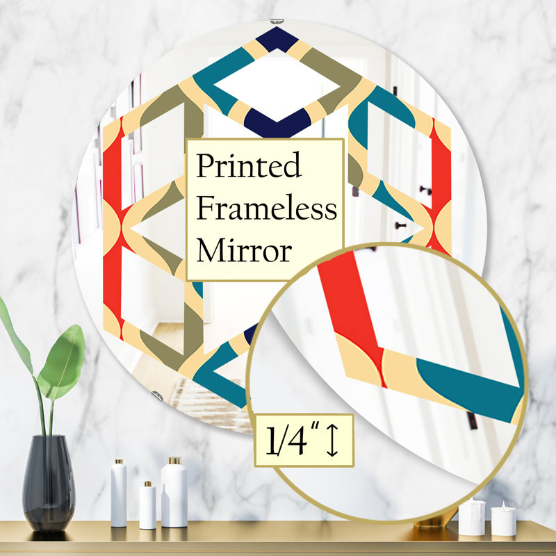 Miroir mural hexagonal étoile avec design de vi éclectique, H 31,5 po x l po
