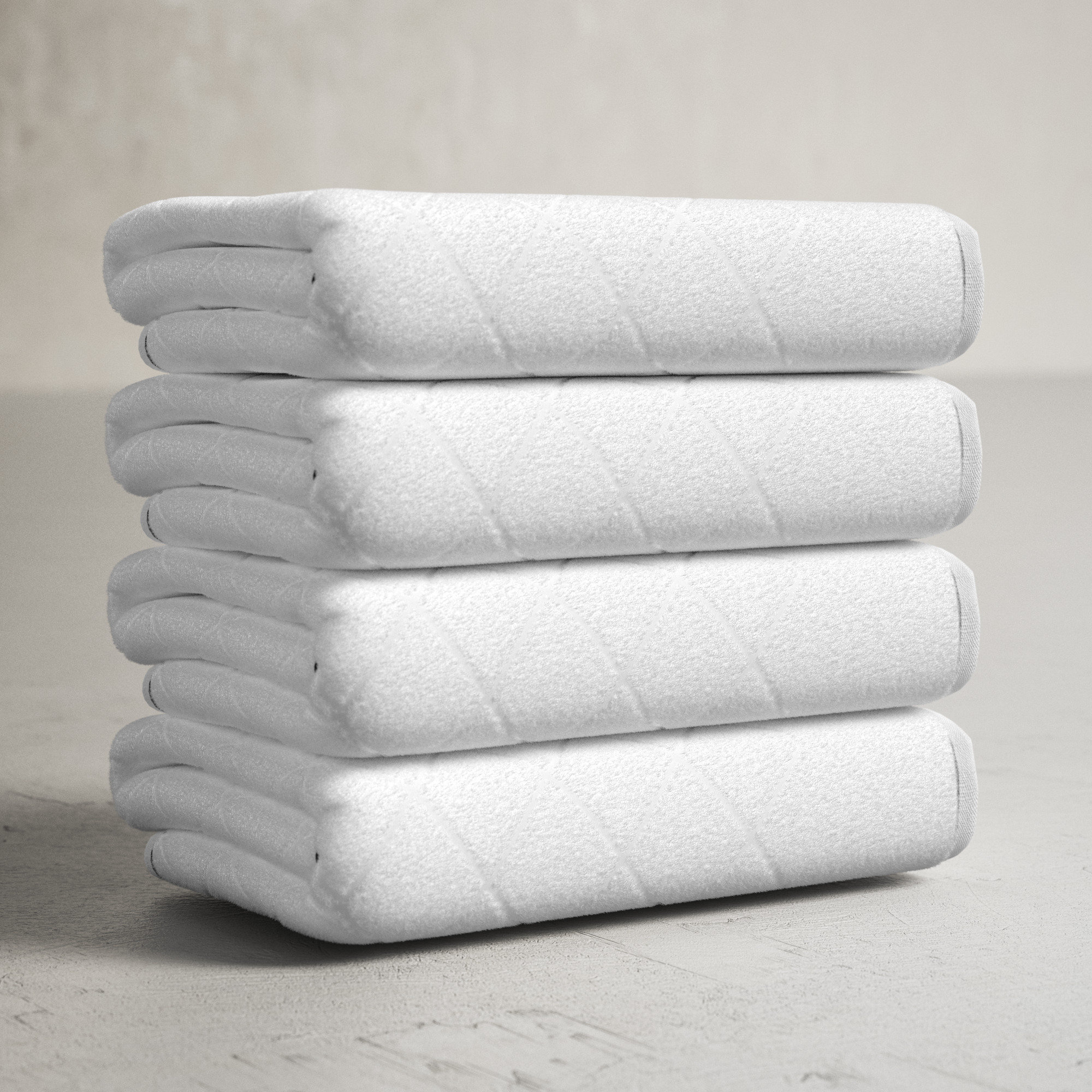 Elian Turkish Cotton Bath Towel Set, White