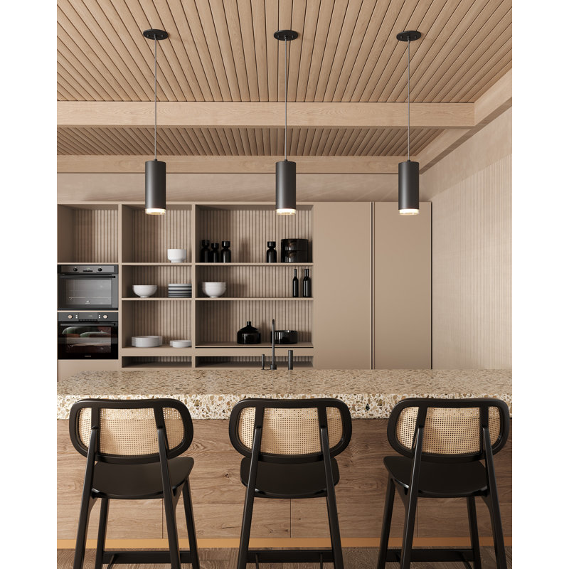 Cameo 1 - Light LED Pendant, Black, 7.5" H x 3.13" W x 3.13" D, Black