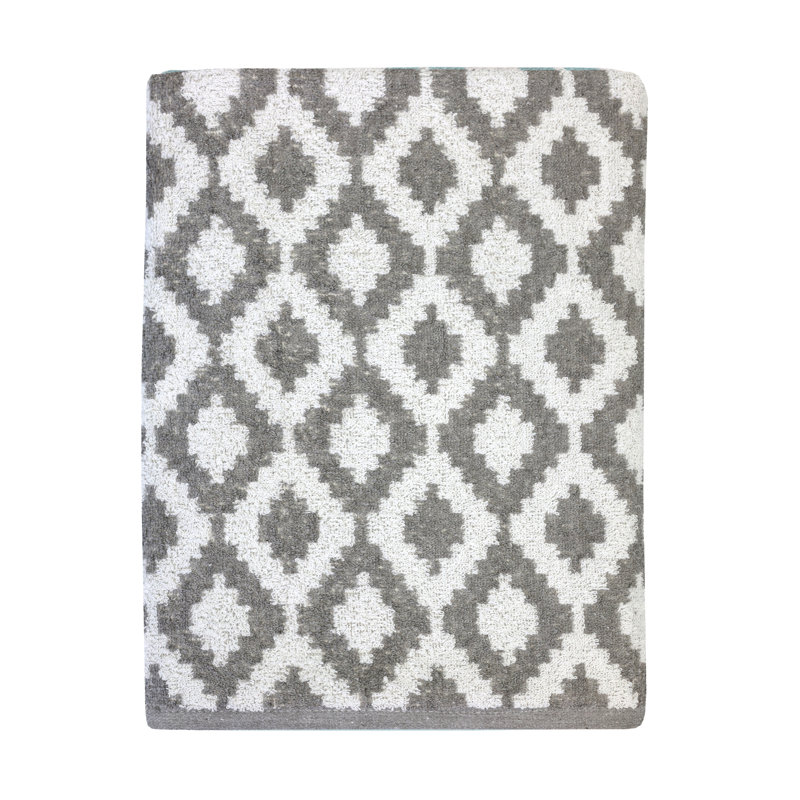 Fibertone by 1888 Mills Jacquard Pool Towel Diamond 30x60 13.00 lbs/dz, Gray