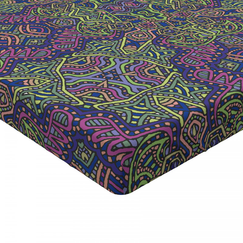 Microfiber Geometric Fitted Sheet, Twin XL Fitted Sheet