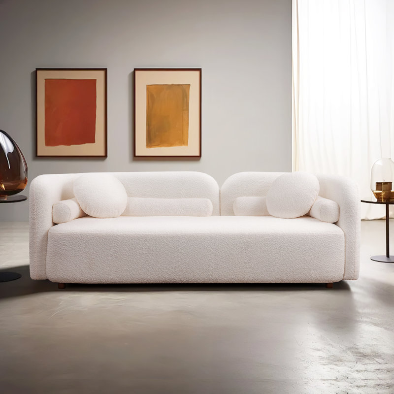 Canapé rembourré 88,58 po de largeur, Ourson blanc