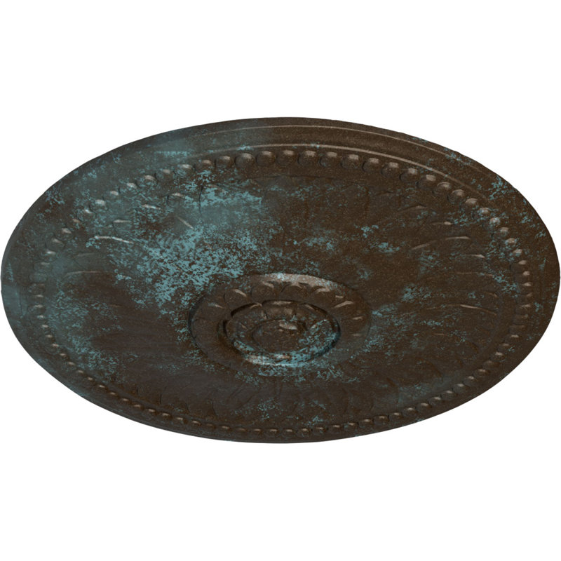 Endurathane Valletta Ceiling Medallion, 18"OD x 3 1/2"ID x 1"P (Fits Canopies up to 3 1/2"), Hand-Painted Gold Finish