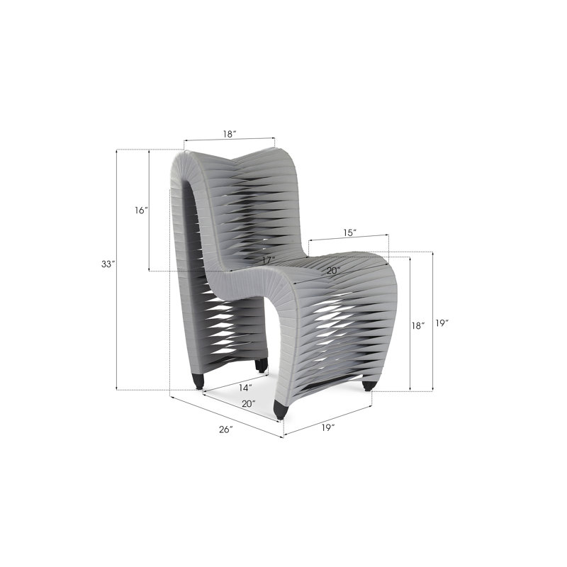 Seat Belt Cotton Upholstered Side Chair, Gray