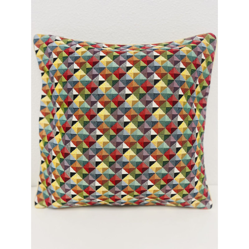 Multicolor Geometric Pattern 18" Polyester Throw Pillow