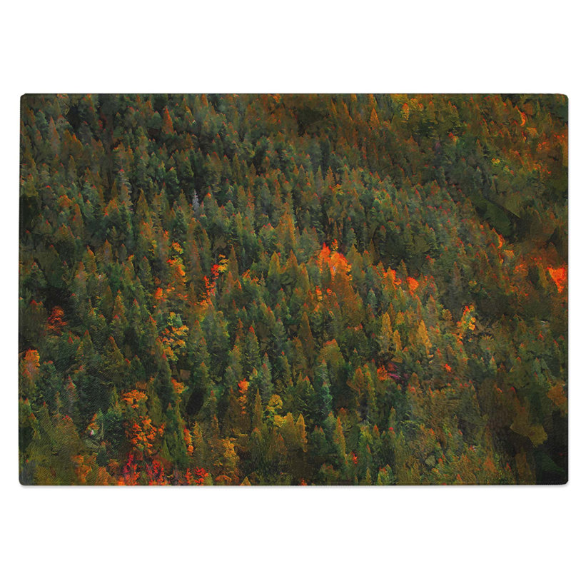 Tempered Glass Autumn Forest in Switzerland Chopping Board, 39 cm W x 28.5 cm L