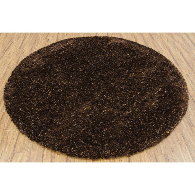 Dior Brown Area Rug, Brown and Black, Round 7'9"