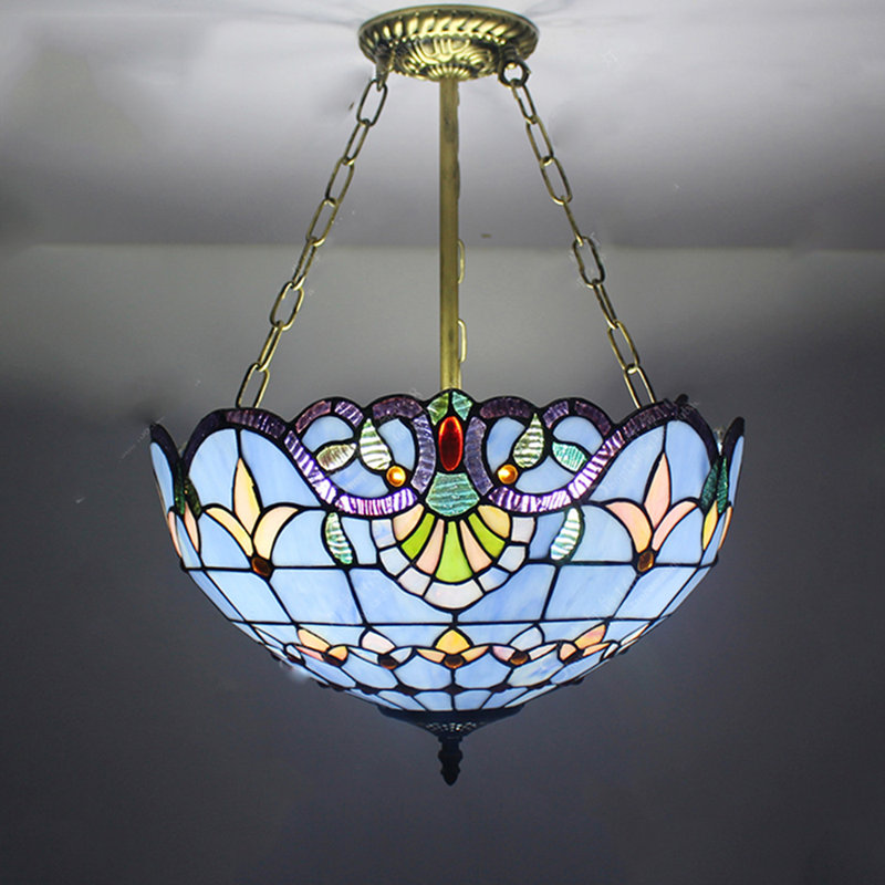 Robincroft Semi Flush Mount, Blue
