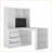 Desks, Modern L-Shaped Corner Desk with Charging Station, Storage &amp; LED Light | White | MDF-2005337037-2005337036