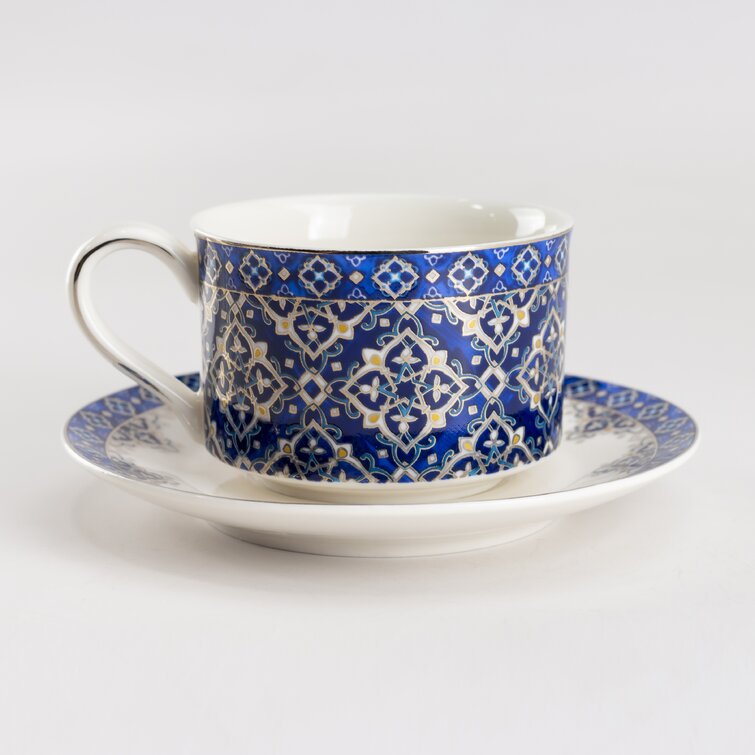 Lidia's Kitchen 4-piece Cup and Saucer Set