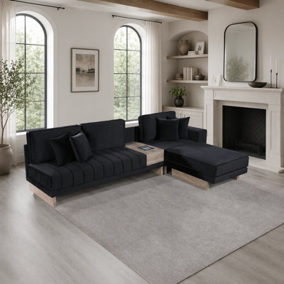 74.5 " Velvet L-Shaped Sectional