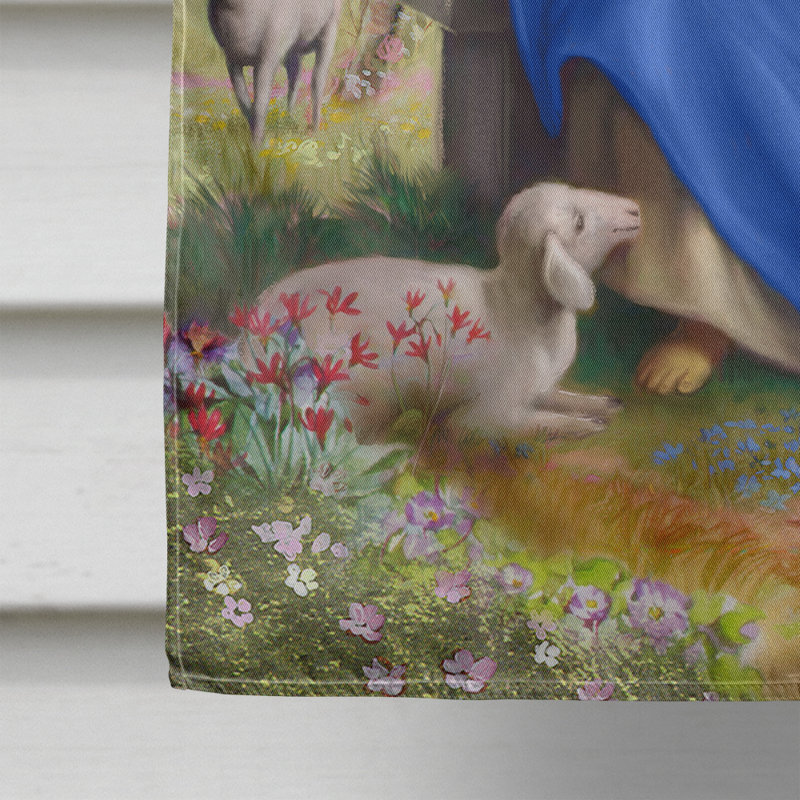 Jesus et son troupeau de polyester de 2 côtés 40 x 28 po de brebis drapeau maison