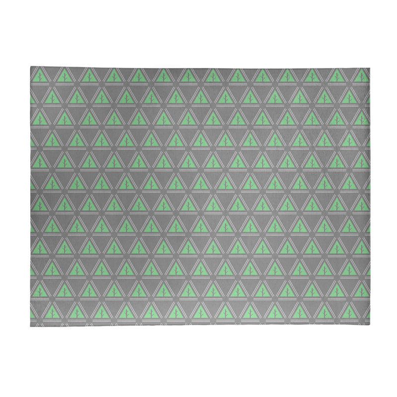 Tapis gris/vert à arbres minimalistes, Rectangle 5 pi x 7 pi