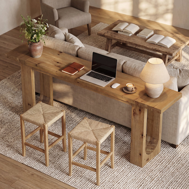78.74" Extra Long Solid Wood Console Table