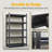 5-Tier Metal Storage Rack, Height-Adjustable, Can Be Split into Two Sections, Multi-Purpose Unit, Modern Industrial Style