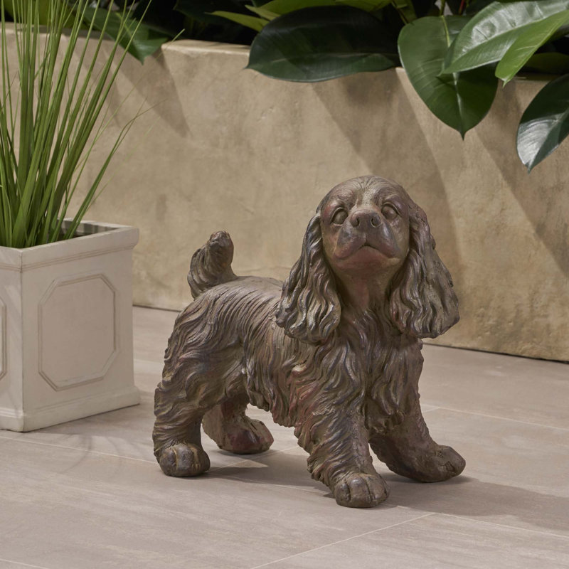 Statue d'extérieur pour chien cocker anglais, aucun assemblage requis