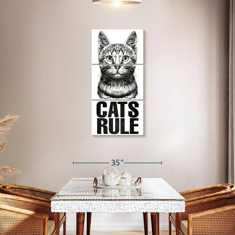 Cats Rule, 44" H x 21" W