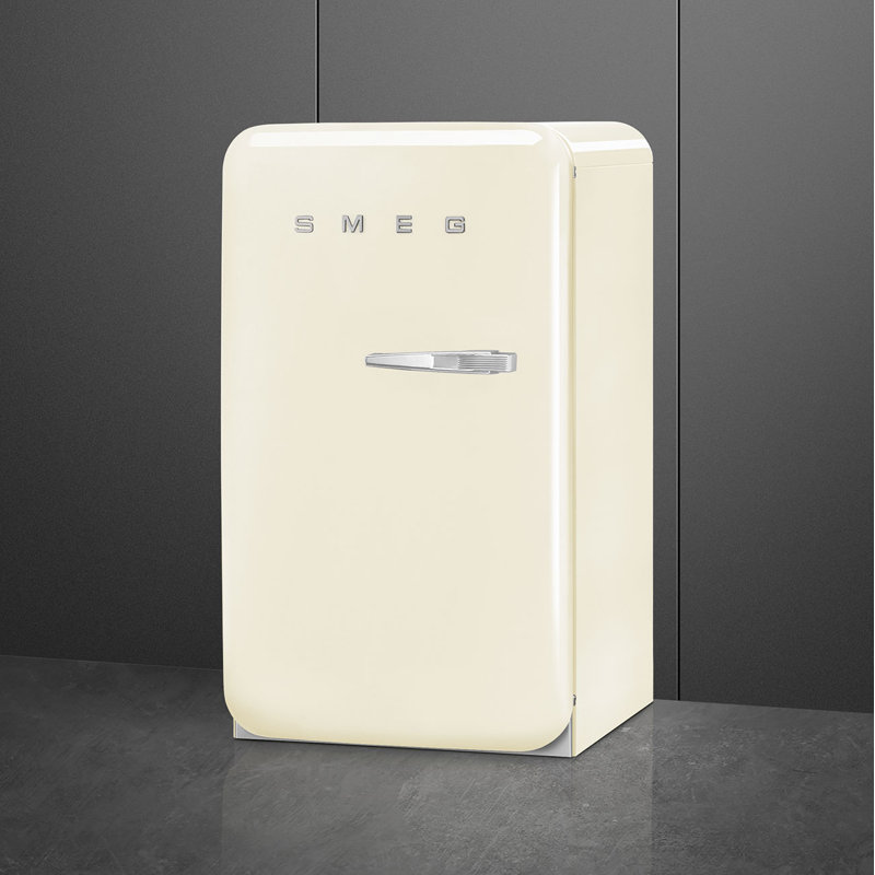 SMEG 21.44" 4.48 Cubic Feet Cu. Ft. Energy Star Black Refrigerator, Cream, Left