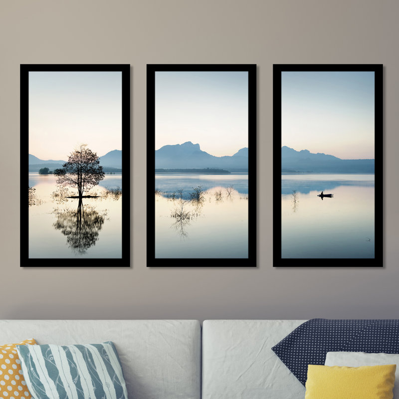 Black Framed Plexiglass 3-Piece Photographic Print Set