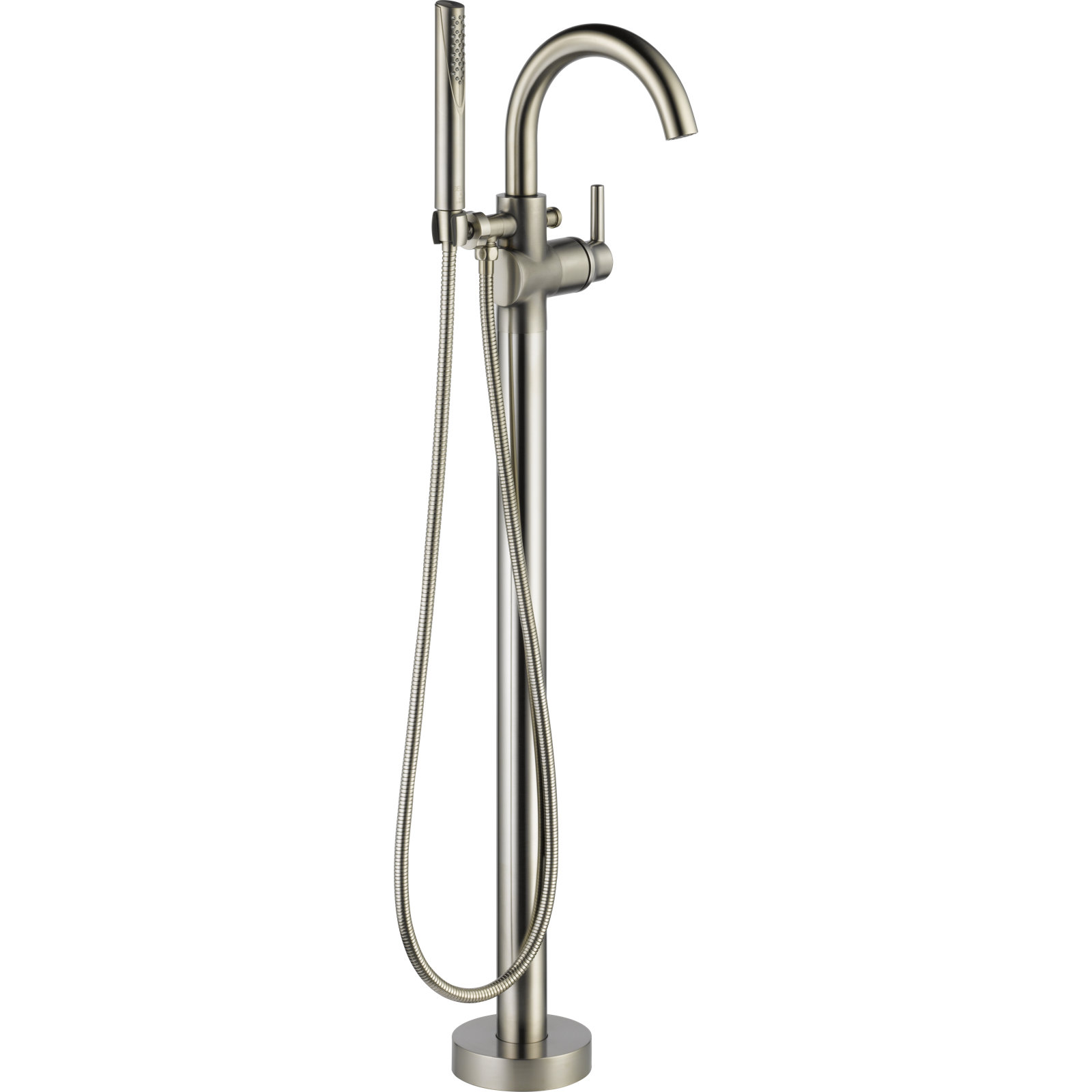 Trinsic Single Handle Floor Mounted Freestanding Tub Filler, Brilliance Stainless